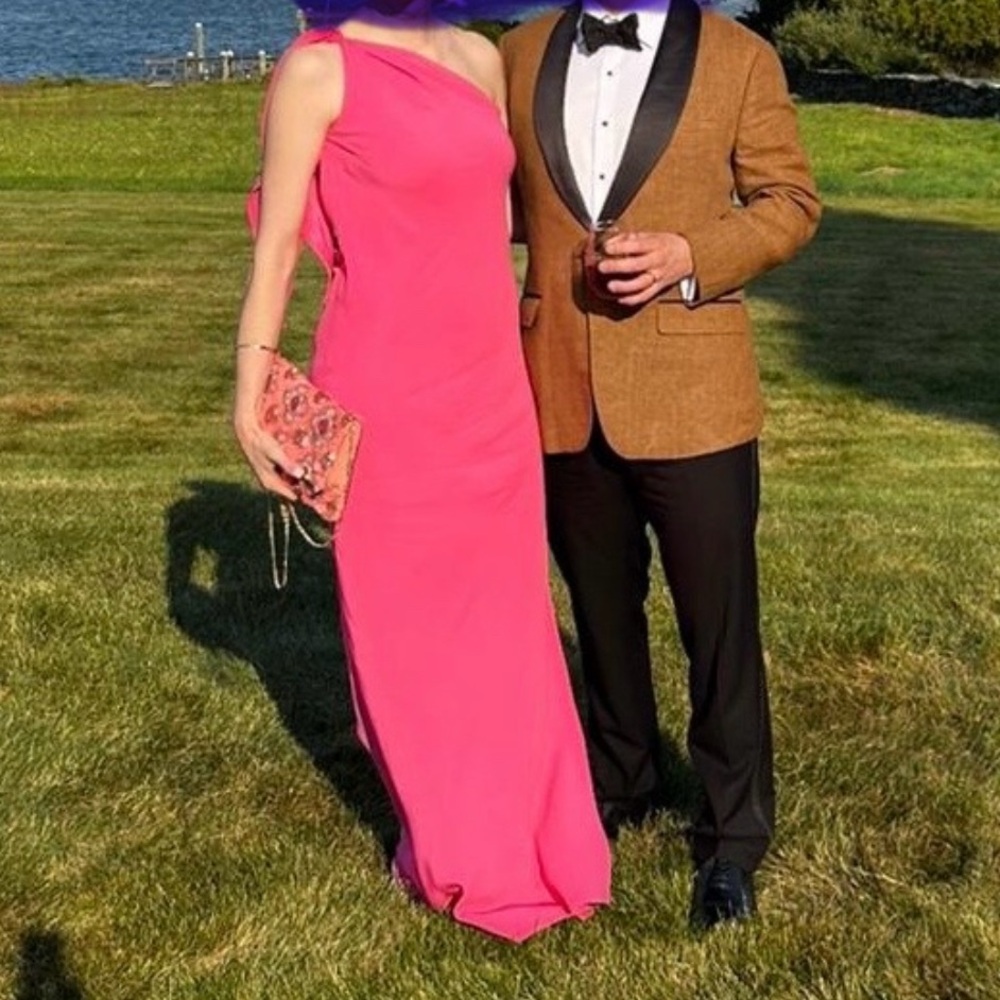 Mango Cocktail One Shoulder Pink Dress/Gown
